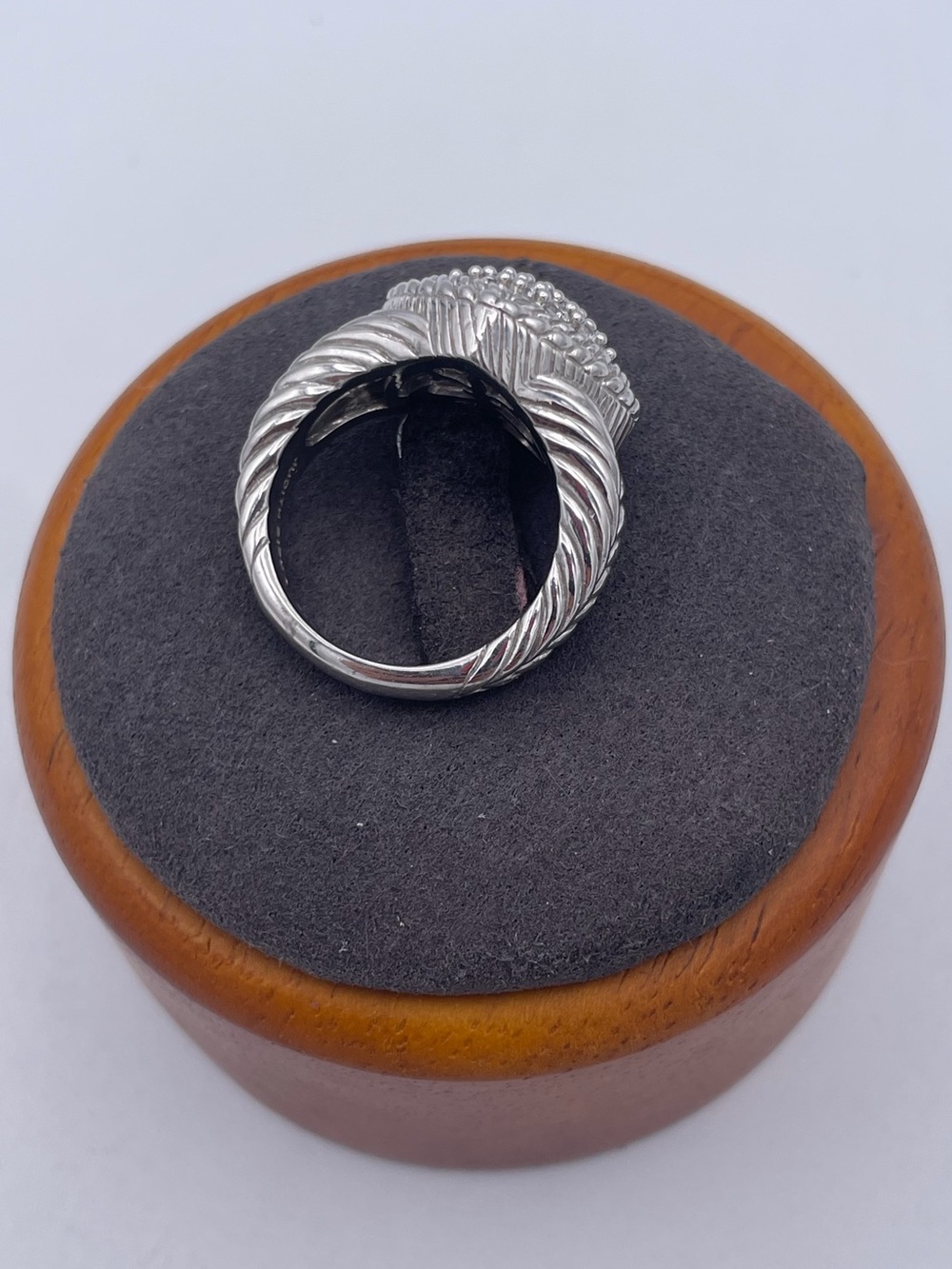 Judith Ripka Sterling Silver 925 CZ Pave Heart Ring Thailand QVC Era Size 7 - Picture 10 of 10